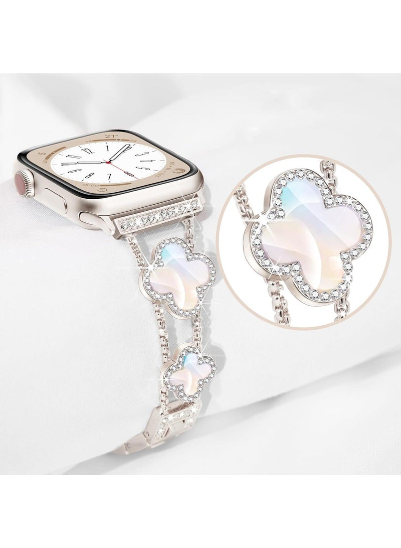 Y&D For Apple Watch 38/40/41MM Fashion Diamond Clover Metal Strap  - Image 4