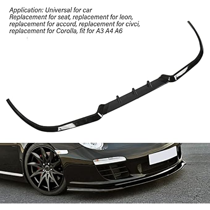 Soraz 3PCS Front Bumper Splitter Universal Aerodynamic Front Bumper Lip for (Glossy Black) - Image 3