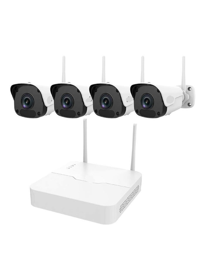 طقم كاميرات مراقبة لاسلكية - جهاز تسجيل WiFi NVR مع 4 كاميرات IP لاسلكية عالية الدقة للمنزل والمكتب - Image 1