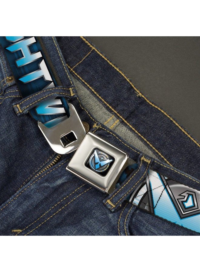 Buckle Down Men's Seatbelt Belt Nightwing Kids, Poses/Logo Black/Blues, 1.0" Wide-20-36 Inches, Multicolor, 1.5" Wide - 24-38 Inches in Length - Image 2