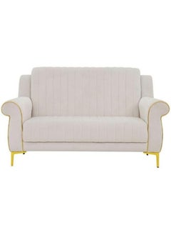 Comfynest Comfynest The Zarah 2 Seater Sofa Luxurious Design With Premium Fabric Best For Living Room | For Hotel | Metal Base 85X163X100Cm White  - Image 1