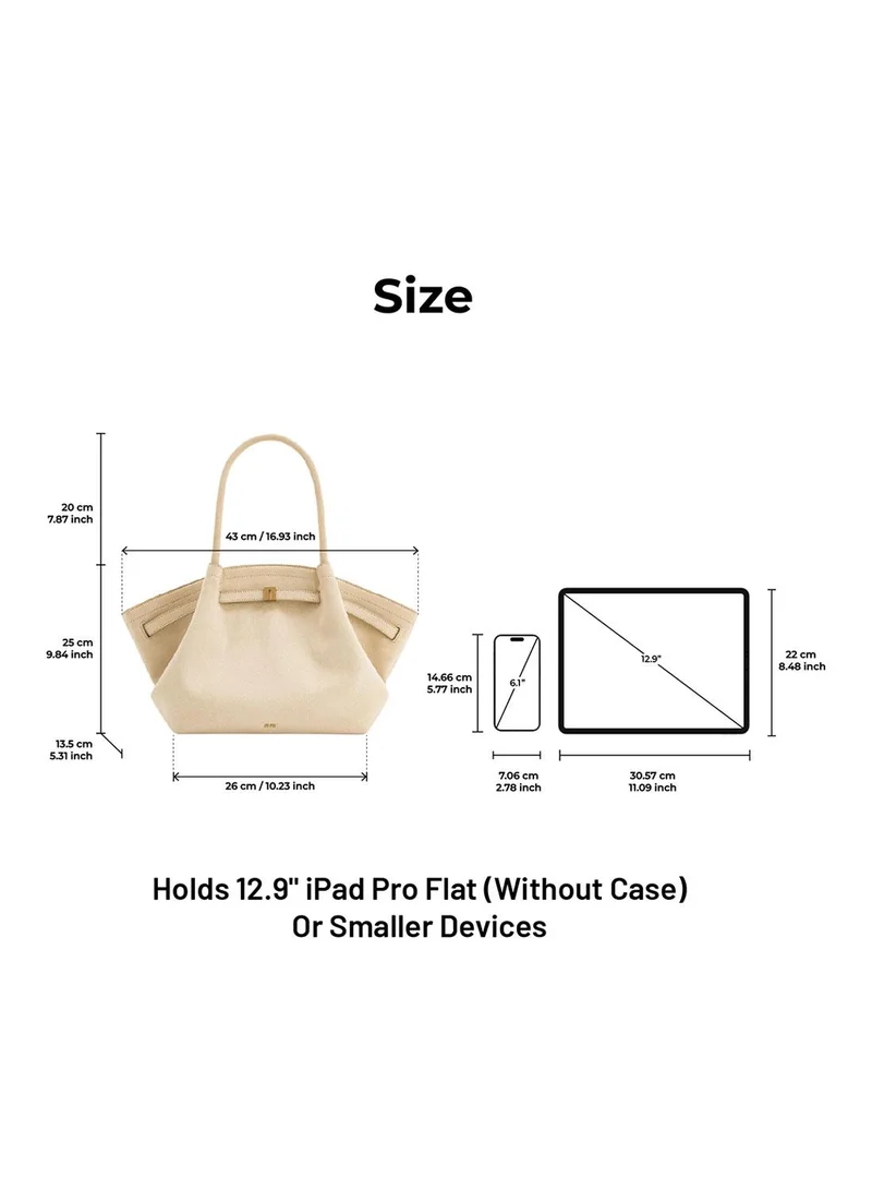 JW PEI off white Hana Medium Faux Suede Tote Bag for Women | Best Price UAE