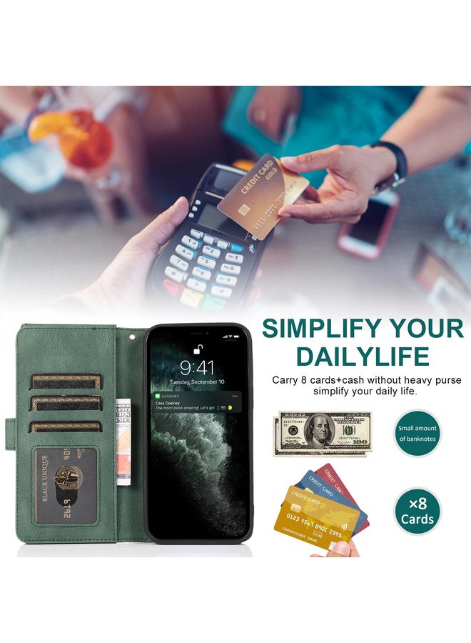 S-TOP Case For iPhone 12 Pro Max Skin-feel Crazy Horse Texture Zipper Wallet Bag Horizontal Flip Leather Case with Holder & Card Slots & Wallet & Lanyard - Image 4