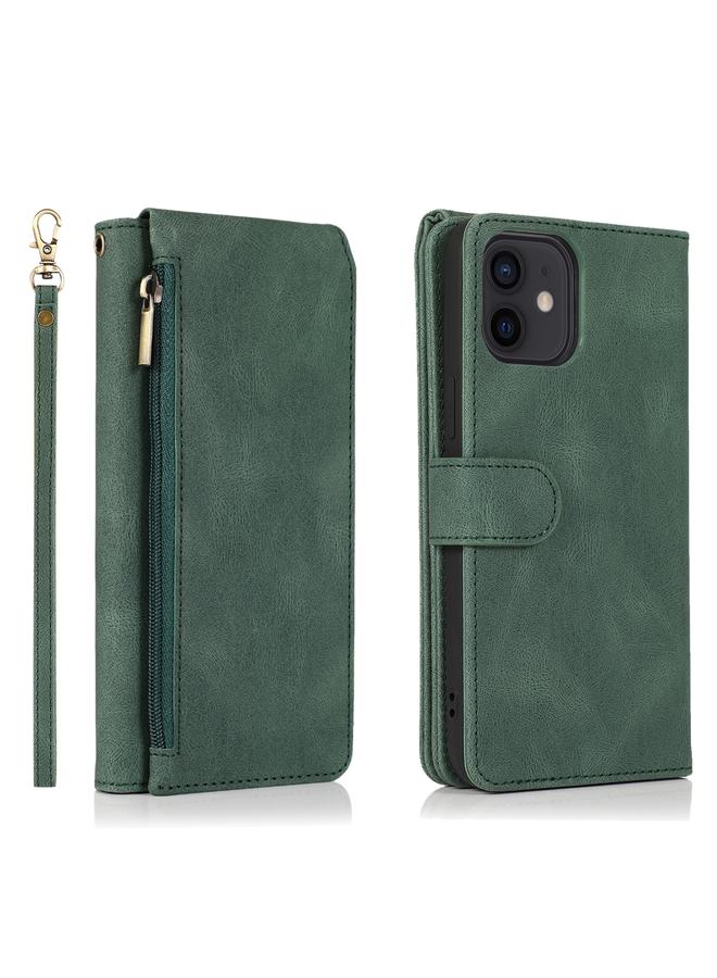 S-TOP Case For iPhone 12 Pro Max Skin-feel Crazy Horse Texture Zipper Wallet Bag Horizontal Flip Leather Case with Holder & Card Slots & Wallet & Lanyard - Image 2