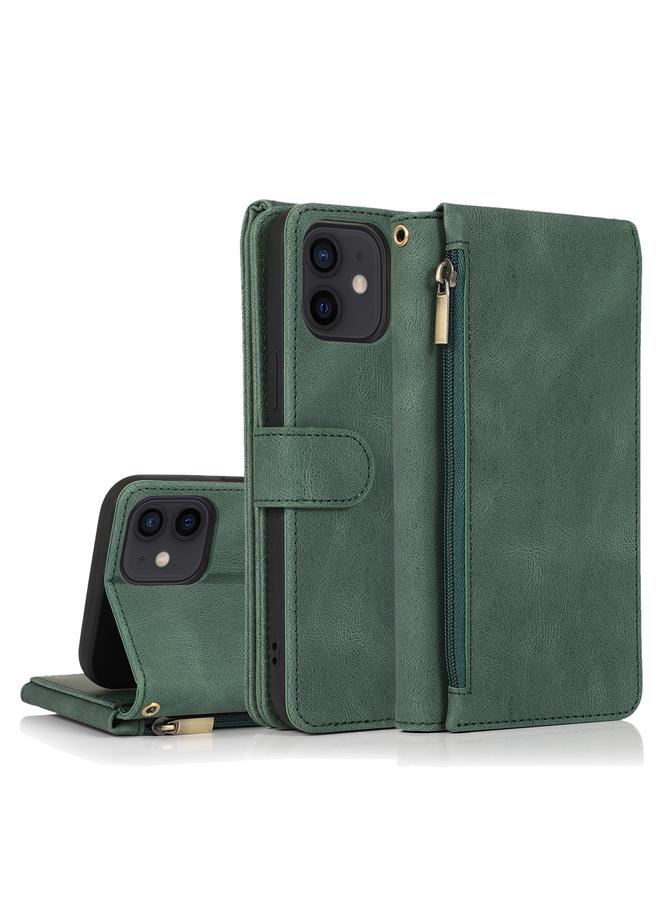 S-TOP Case For iPhone 12 Pro Max Skin-feel Crazy Horse Texture Zipper Wallet Bag Horizontal Flip Leather Case with Holder & Card Slots & Wallet & Lanyard - Image 1