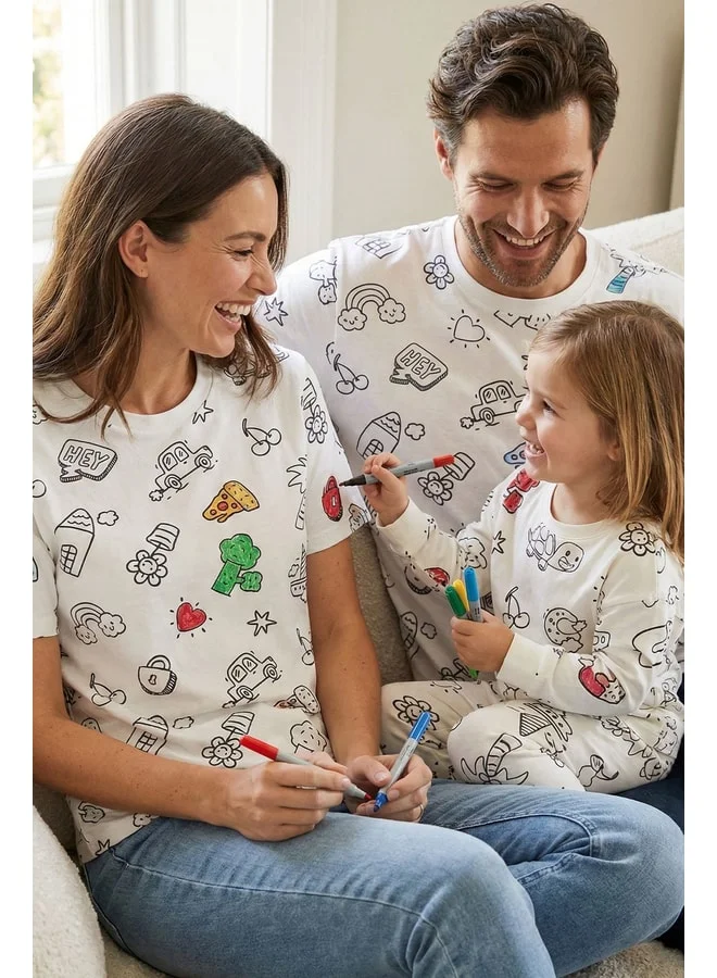 zuzunga Paintable Adult T-Shirt with the Most Cute Figures' Special Pen (No Stain After Washing).