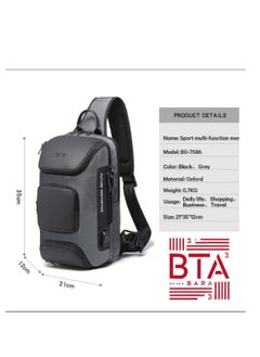 Unisex Japanese Style Bangy Backpack Crossbody Bags with USB Connector (gray) Imported - pzsku/Z7D16A1D250F3332EFB7EZ/45/_/1738532279/6ab78fdb-4f89-4d76-80bf-1475e8354eea