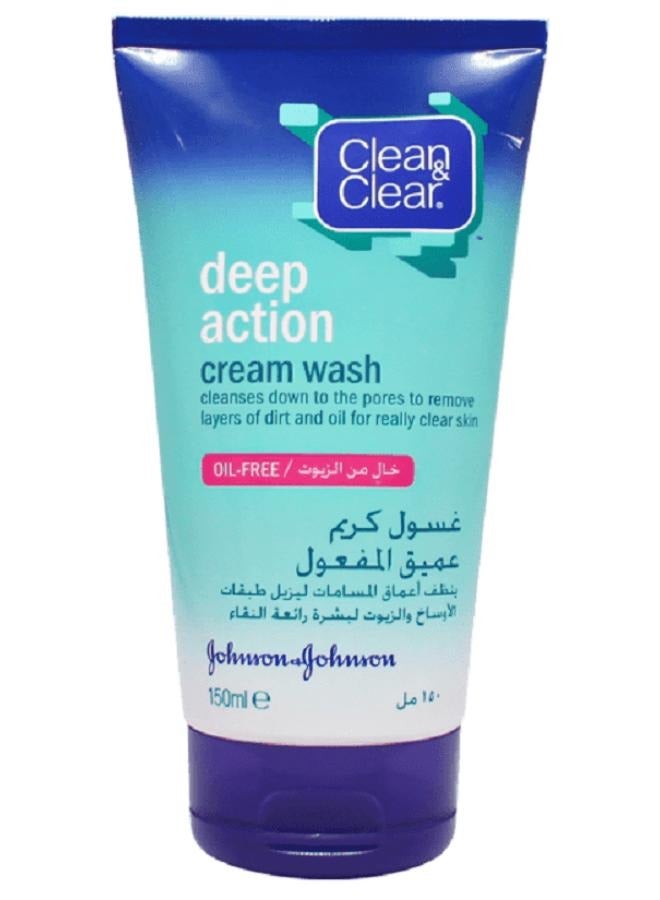 Clean & Clear Deep Action Cream Wash 150ml - Image 1