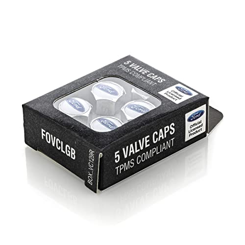 Ford License Frame Inc. Ford Blue Logo Chrome Valve Cap Covers - Image 3