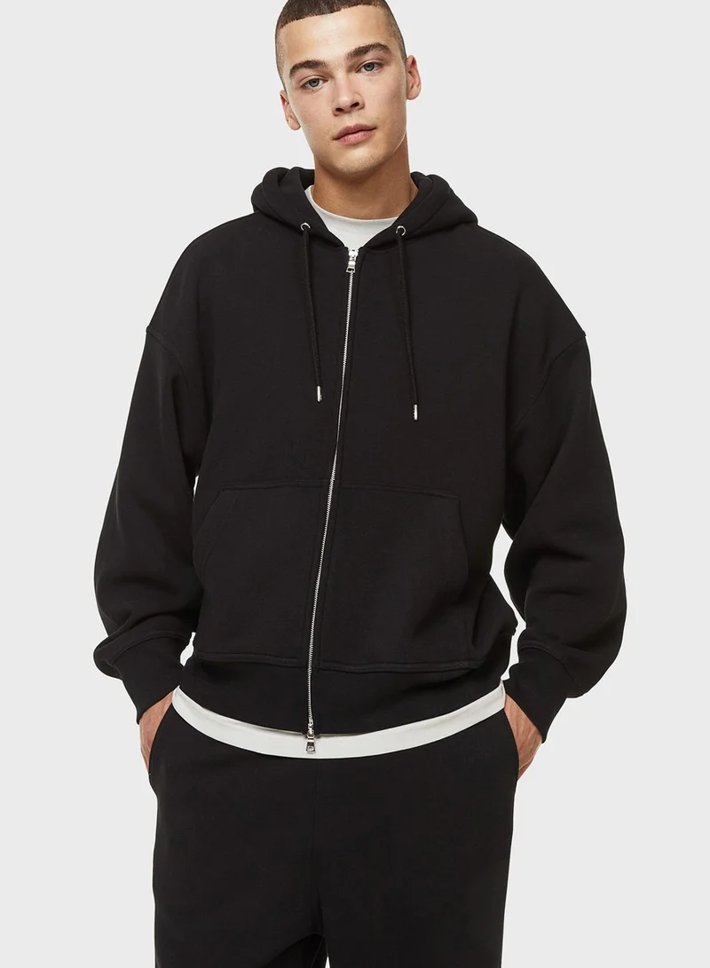 H&M Oversized Fit Zip Through Hoodie