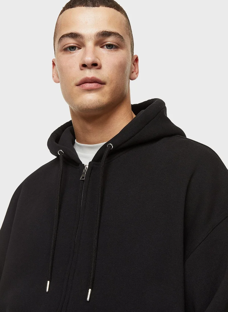 H&M Oversized Fit Zip Through Hoodie