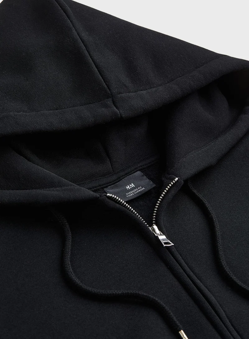 H&M Oversized Fit Zip Through Hoodie