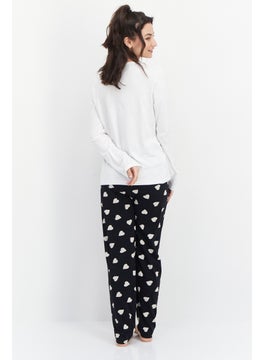 Peanuts Women Snoopy Print Pajama Set, White  - Image 3