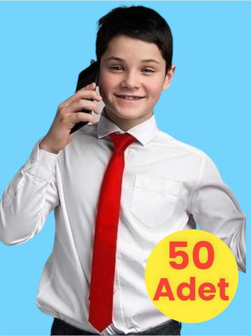 Tezzgelsin Unisex 5 - 10 Years Old Children's Elastic Tie 50 Pieces 