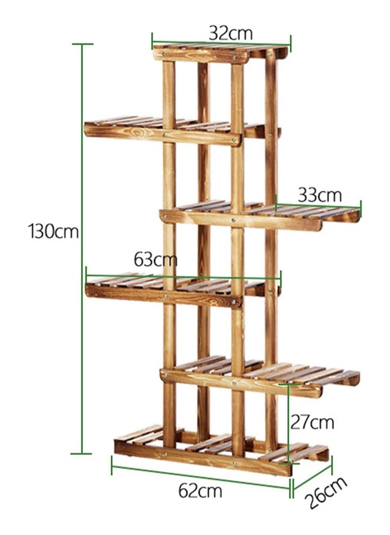 DubaiGallery - Tall Solid Pine Wood Planter Stand Storage Rack Flower Display Shelf Patio Home - Image 1