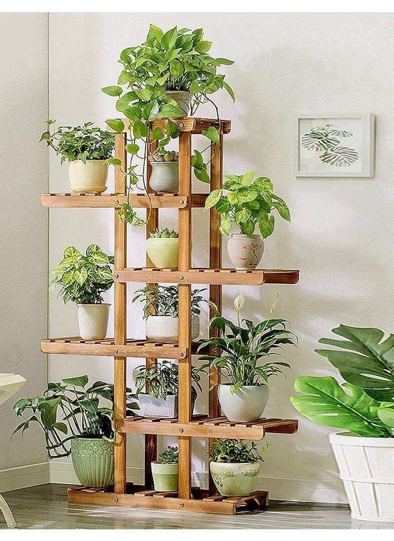 DubaiGallery - Tall Solid Pine Wood Planter Stand Storage Rack Flower Display Shelf Patio Home - Image 1