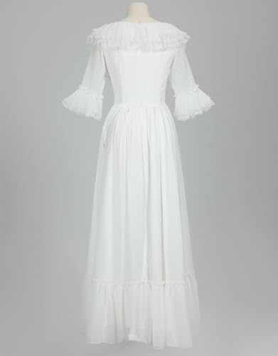 miccostumes Women's Rococo Dress Marie Antoinette Costume Ball Gown Victorian Dress (M) White - Image 3