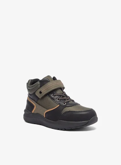 LBL by Shoexpress Boy's Panelled High Cut Sneakers with Hook and Loop Closure