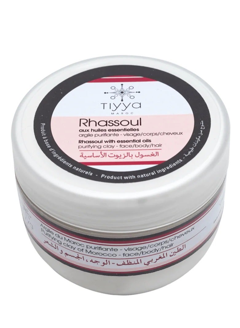 TIYYA Moroccan Rhassoul with Essential Oils – Natural Skincare & Haircare Clay Mask | Purifying Hammam Treatment for Face, Body & Scalp with Rosemary & Eucalyptus - Image 3