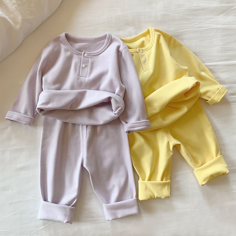 Children'S Thermal Underwear Set Boys Girls High-Waist Tummy Protection Autumn Clothes And Pants Baby Toddler Seamless Spring Autumn Outfit - Image 5
