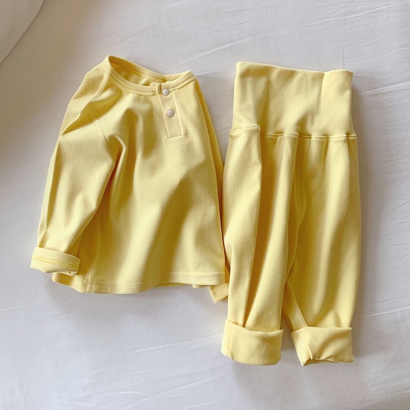 Children'S Thermal Underwear Set Boys Girls High-Waist Tummy Protection Autumn Clothes And Pants Baby Toddler Seamless Spring Autumn Outfit - Image 1