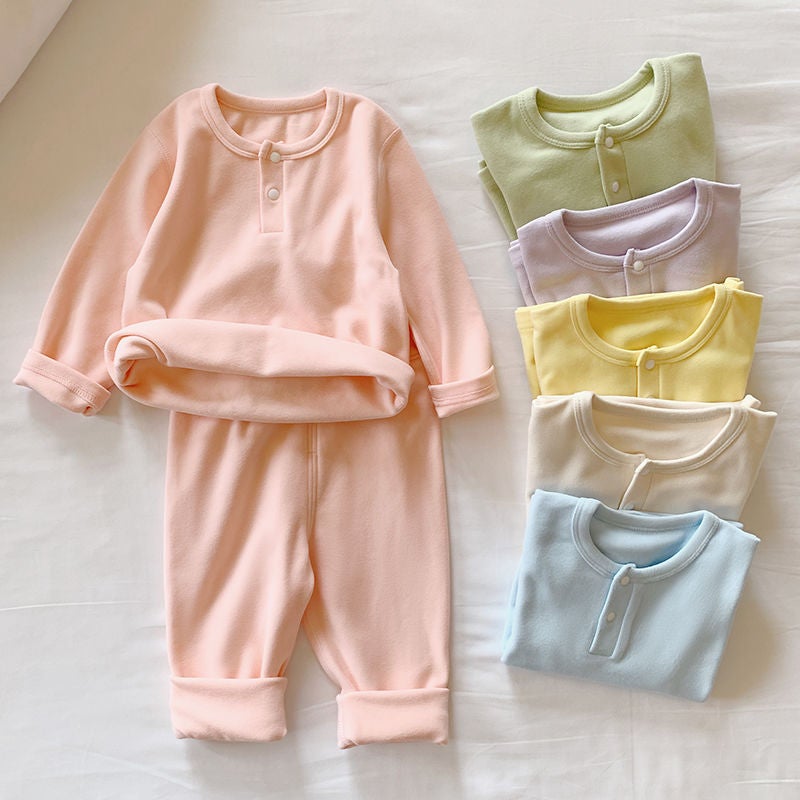 Children'S Thermal Underwear Set Boys Girls High-Waist Tummy Protection Autumn Clothes And Pants Baby Toddler Seamless Spring Autumn Outfit - Image 4