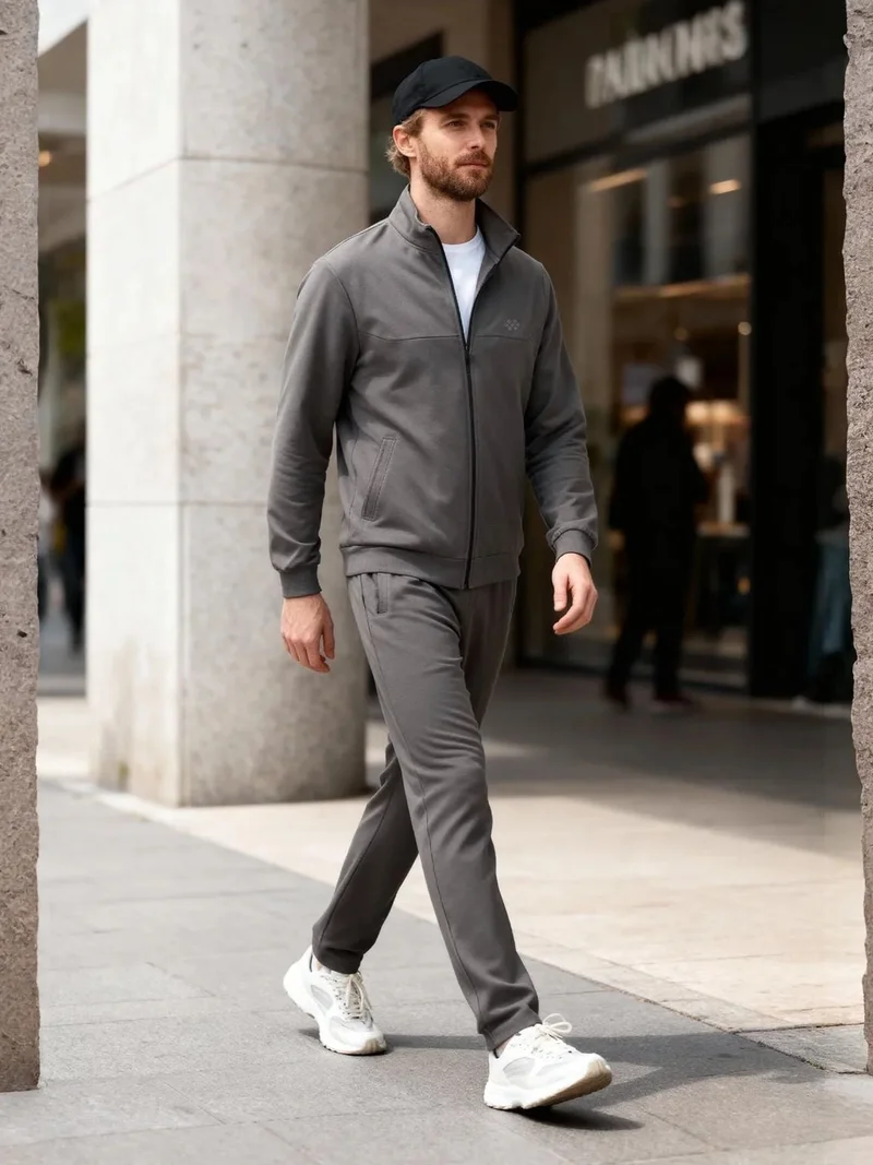تومي لايف TOMMY Men's Zip-Collar Sweatshirt And Pants Set