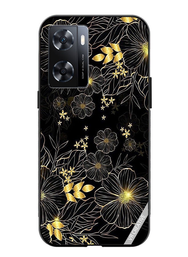 VR CREATIVE Protective Case Cover For OnePlus Nord N20 SE Goldan Flower Design Multicolour - Image 1