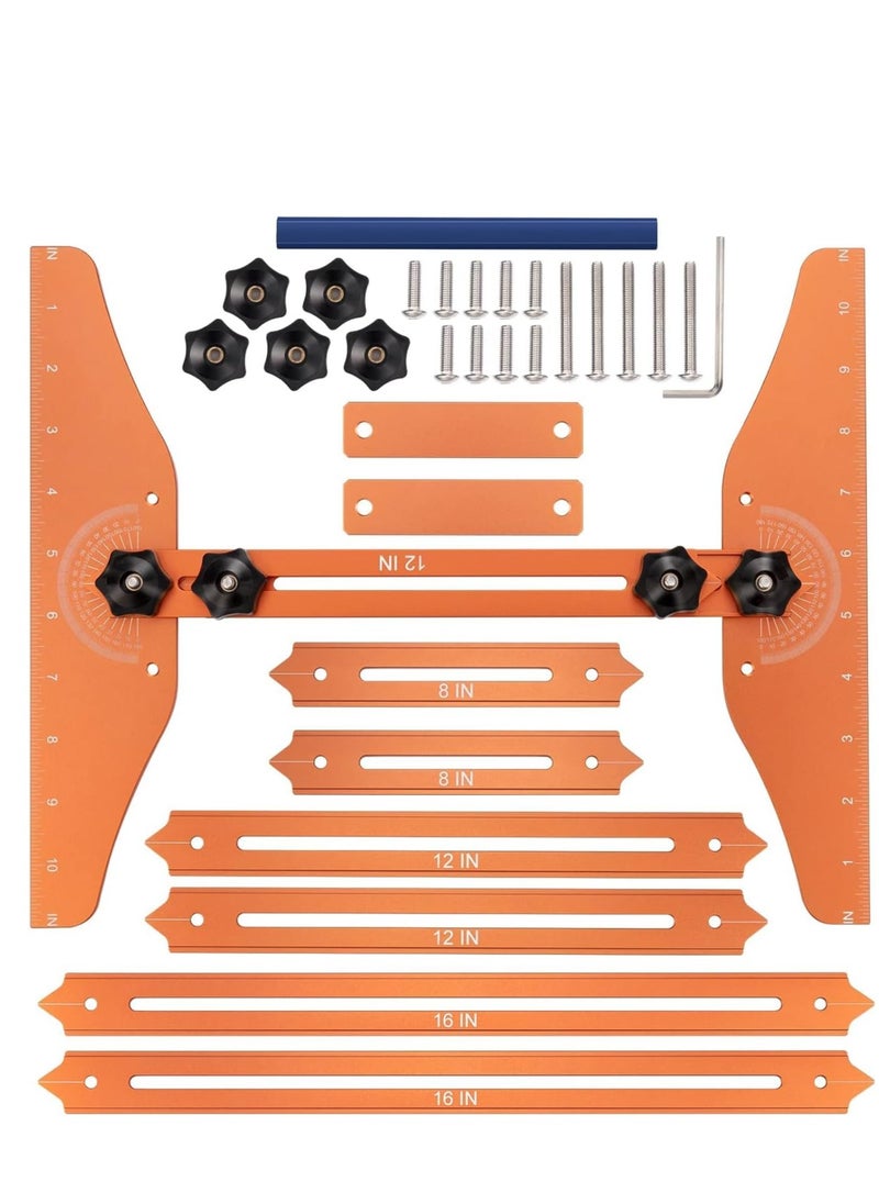 SYOSI - Stair Tread Gauge Measuring Jig 8-56Inch Extendable Stair Tread Template Tool for Accurately Measuring Angle and Length Stair Treads Measuring Steps Risers Tool Box for Stairs Risers & Partition - Image 1