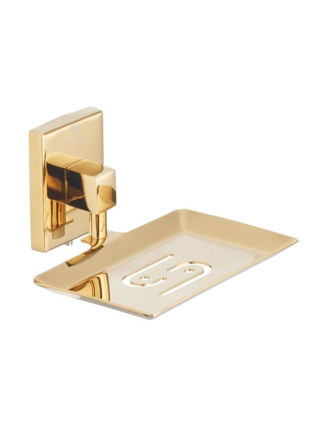 TENET Stainless Steel Soap Dish Soap Holder Soap Tray | Wall Mounted Soap Stand Basket Plate Case Shelf Organizer | Rust Proof Bathroom Accessories |1 Year Warranty (1, Gold Colour) - Image 1
