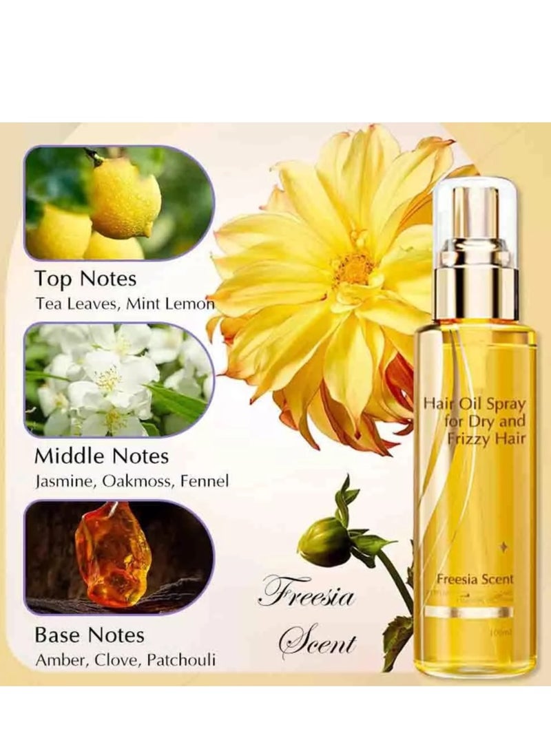 الجميع Hair Oil Spray for Dry and Frizzy Hair, Leave-In Conditioning Essential Oil Spray 100ml - Image 3