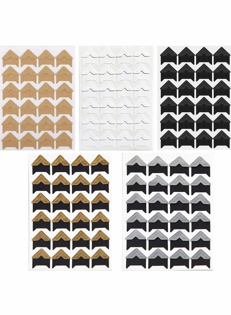 Y&D Photos Mounting Sticker Photo Corners Stickers Self Adhesive for Bedroom DIY Scrapbooking Picture Album Scrapbook Craft (120 Pcs 5 Colors) - Image 1
