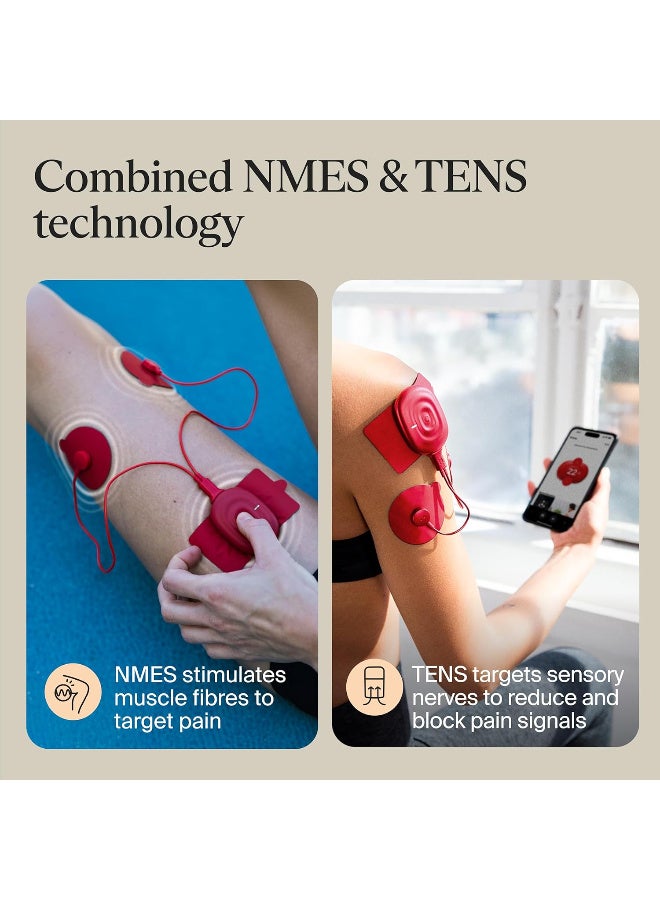 Therabody PowerDot 2.0 - UNO - Smart Electric Muscle Stimulator - Smart TENS Device Red - Image 3