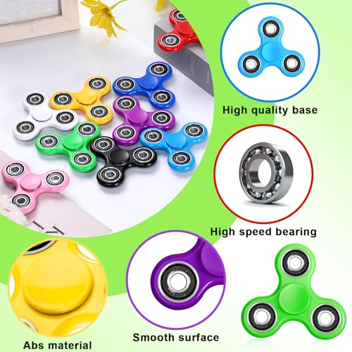 SCIONE 50 Pack Fidget Spinners for Kids 48 812 Stress Reduction and Anxiety Relief Hand Spinner Ultra Stainless Steel Bearing Fidget Toys Bulk Classroom Prizes for Girls Boys - Image 5