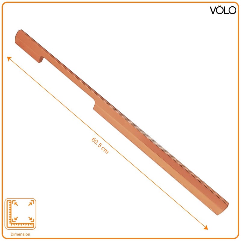 Volo VOLO Wardrobe and Cabinet Pull Handle Versatile Handles for Wardrobes Drawers Sliding Closets and Doors in Kitchens Offices and Bedrooms SAC35 Rose Gold 600MM 24 Inch  - Image 3