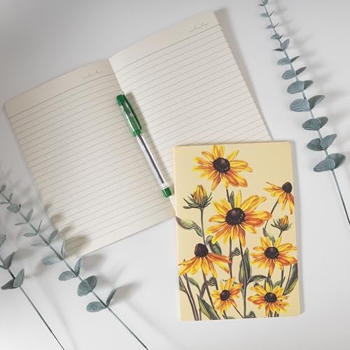 Rarejoy Gift Hamper for Women Handwoven Crochet Pot 4 Cute Little Buddhas Greeting Card Journal Combo Pack of 5 Corporate Valentine Womens Birthday Anniversary Day Gift (Sunflower Theme) - Image 5