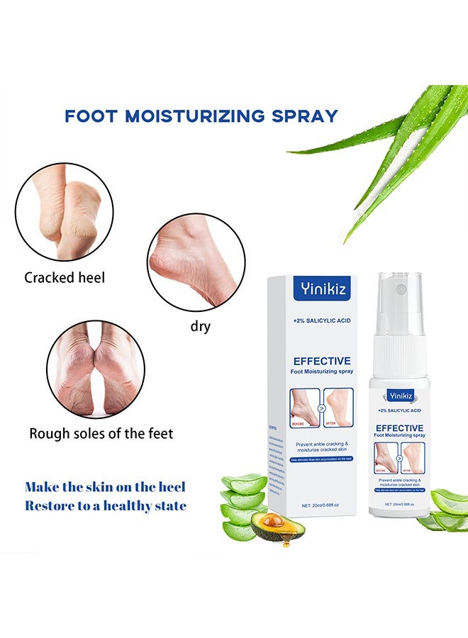 Yinikiz Effective-Foot Moisturicing Spray+2% Salicylic Acid,Prevent Ankle Cracking &Moisturize Cracked Skin,Callus Remover, Dead Skin Exfoliation- Foot Repair Set (1 Foot Moisturizing Spray *1 Pairs Gel Heel Pads)  - Image 5