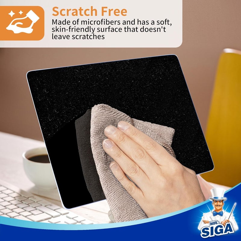 Mr Siga MR.SIGA Microfibre Cleaning Cloth - Pack of 12, Wheat, 32 x 32 cm - Image 5
