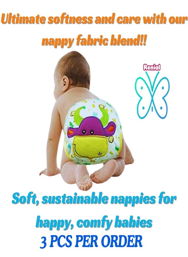 RENIAL Underpants for kids Soft Cotton Manypoco Pants For Baby Kids | Kids Undergarments | Baby Toddler Underpants with Lining | Cotton Underpants for Kids | Soft Cotton Underpants (Large 3 Pack) - Image 5