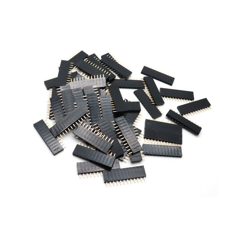 Yohii Pin Header Single Row 254mm Pitch 12 Terminals Straight Header Socket Pack of 50 G723
