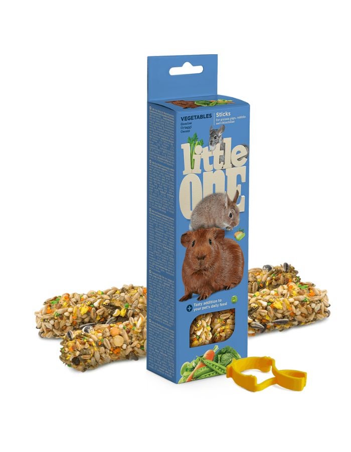 Little One Vegetable Sticks for Guinea Pigs, Rabbits & Chinchillas 2x60g – Crunchy & Nutritious Treats