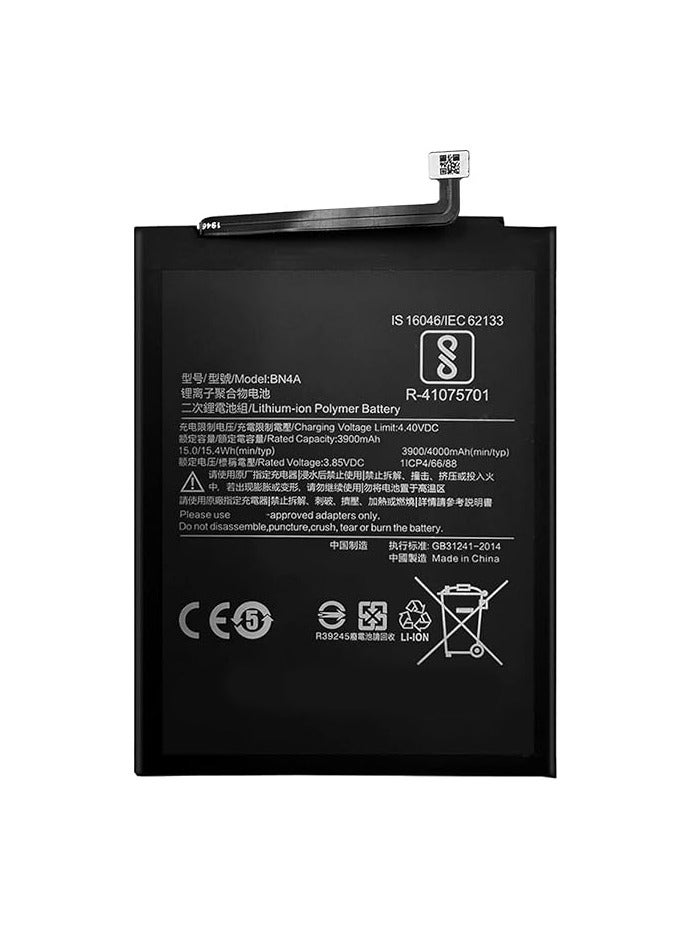 Battery BN4A compatible with Xiaomi Redmi Note 7, Redmi Note 7 Pro, (Li-Polymer, 3.85 V, 4000 mAh,  M1901F7G, M1901F7H, M1901F7I) 