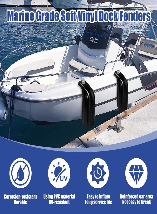 HLTIT Boat Fender Bumpers for Docking, Low Freeboard Boat Fenders,Protect Docks & Ships from Damage Caused collisions, 2 Pack（Black） - Image 4