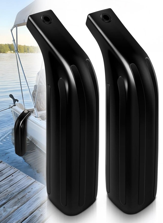 HLTIT Boat Fender Bumpers for Docking, Low Freeboard Boat Fenders,Protect Docks & Ships from Damage Caused collisions, 2 Pack（Black） - Image 1