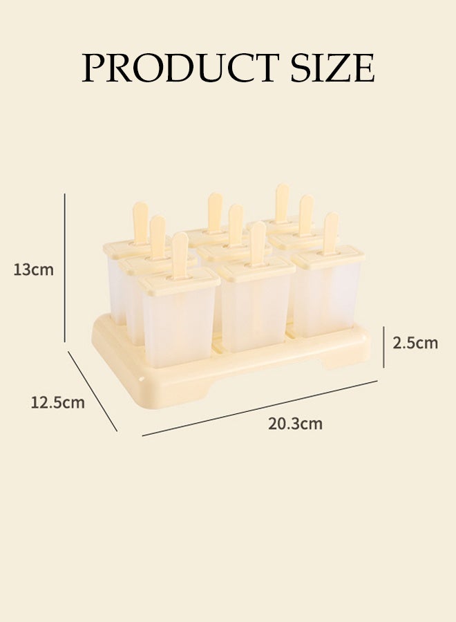 DUNISO 9Pcs Ice Lolly Moulds Reusable Non-Stick Ice Cream Moulds Set with Base and Stickers Food Grade BPA-Free Single Pack Ice Pop Moulds Frozen Ice Popsicle Easy Release Mold Kit for DIY Home Kitchen Tools - Image 4
