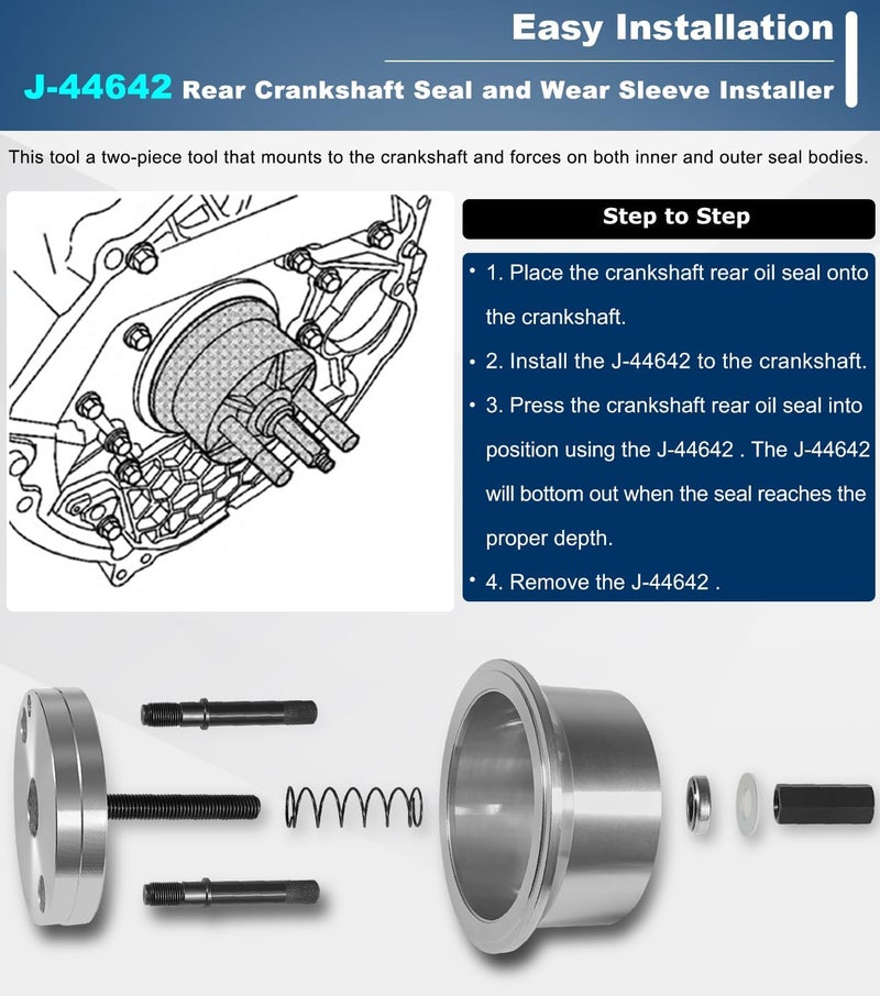 Camoo J-44642 Rear Crankshaft Seal and Wear Sleeve Installer Tool for Isuzu Duramax 2001-Later GMT800 2500HD 3500 - Image 3