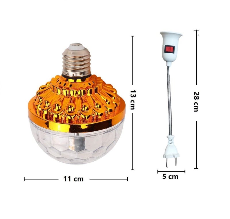 DEVYAMI Rotating RGB Magic Ball Light with Lamp Holder Set – Retro Disco LED Stage Light with Colorful Effects - Image 2