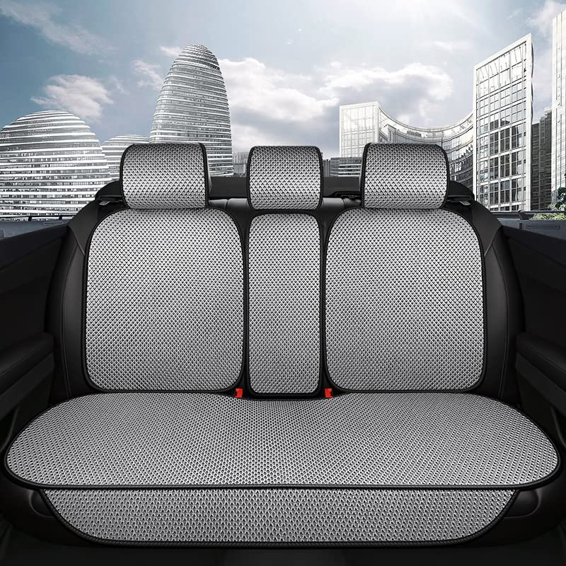 Auto Newer Luxury Breathable Rear Bench Car Seat Cover Fit Four Seasons, Back Seat Protector，Universal Rear of Car Seat Cushions,Universal Fit for 95% Cars,SUV,Pickup,Van（Rear Seat,Grey - Image 4