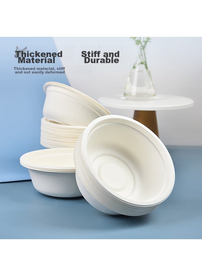 Temeiju Disposable Bowls, Biodegradable Sugarcane Paper Bowls, Camping Bowls And Plates, Tableware, Picnic Boxes, 50 Pieces, 500 Model - Image 5