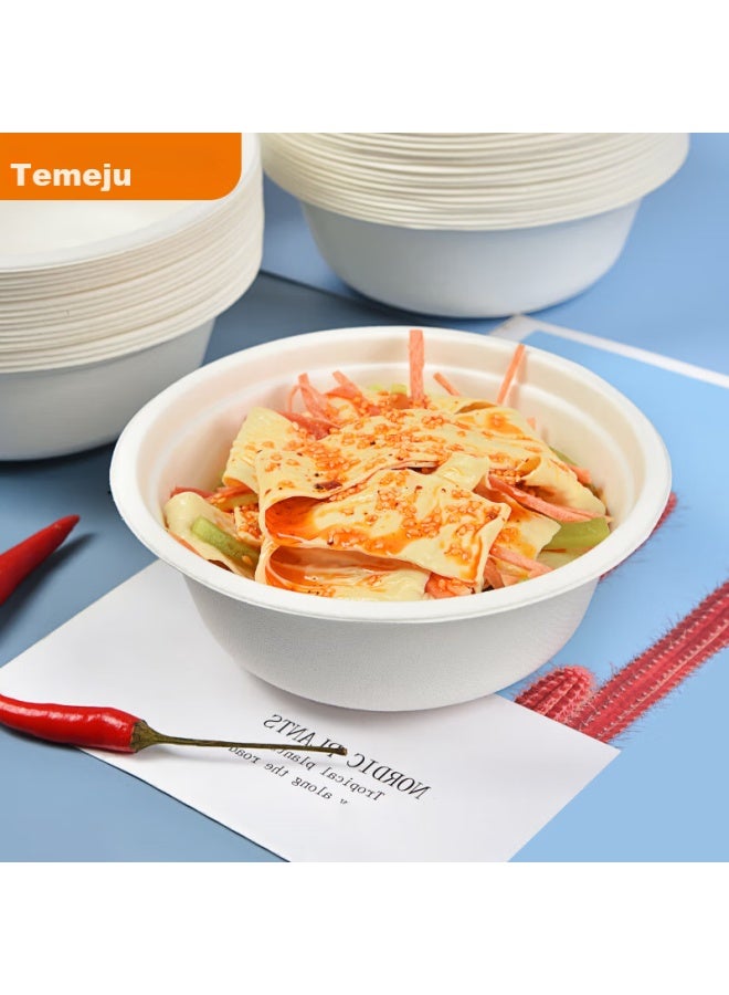 Temeiju Disposable Bowls, Biodegradable Sugarcane Paper Bowls, Camping Bowls And Plates, Tableware, Picnic Boxes, 50 Pieces, 500 Model - Image 1